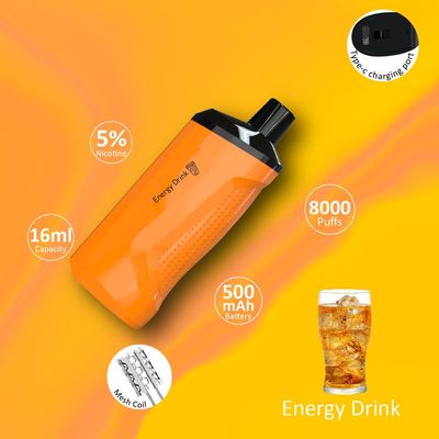 5% 50 mg de fuerza de nicotina EE.UU. Vapor con 000 puffs y materiales plásticos