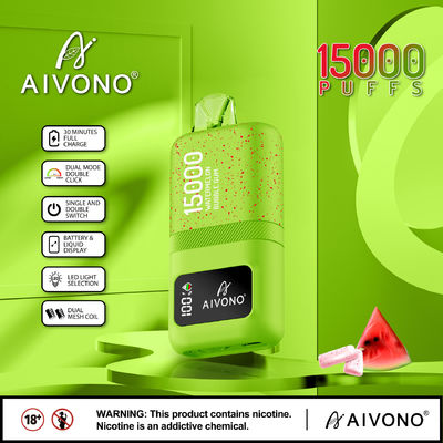 Logotipo personalizable Smart Vape Pen bobina de doble malla recargable de peso ligero 86g ~ 15k Puffs