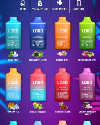 vaina disponible de los soplos de goma de la pintura 6000 del OEM Vape de 15ml 650mAh
