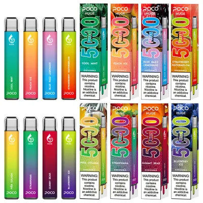 Poco enorme 5000 Puff Vapor desechable cigarrillo E 2% / 5% Nic Recargador de sal 950mah