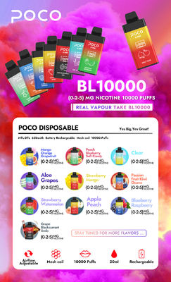 Modelo de vapeo de alto rendimiento de gran vapor no POCO 10000 vaporizadores de color mixto Nic 0% para su