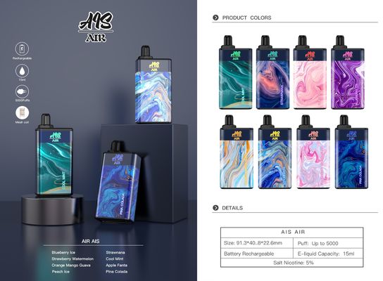 El destellar recargable Vape Pen Built In 950mAh de los soplos del aire 5000 del AIS
