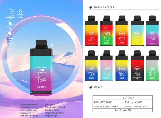 POCO BL10000 10000 sopla NIC 650mAh Rechargable Vape disponible de 20ml el 5%