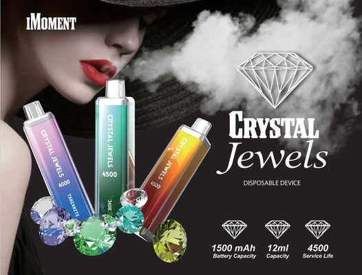 Dispositivo desechable de baja nicotina Vape Crystal Jewels 4500 Puff Dispositivo desechable más barra