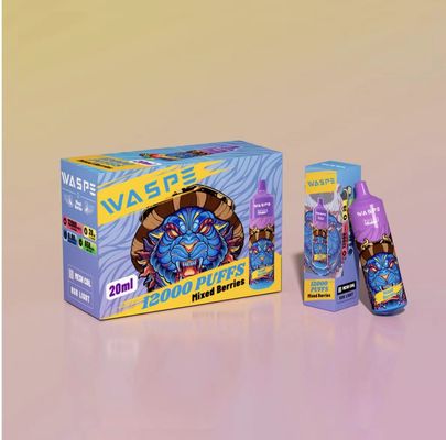 Waspe 12000 Puff Recargable Vapor desechable sabor a fruta E cigarrillo OEM disponible