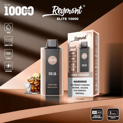 Elite 10000 Puffs Dispositivo de vapeo desechable recargable de 1.2 ohm Resistencia de malla bobina 8 sabor a fruta