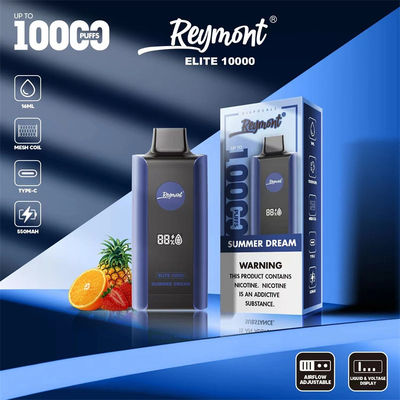 Elite 10000 Puffs Dispositivo de vapeo desechable recargable de 1.2 ohm Resistencia de malla bobina 8 sabor a fruta
