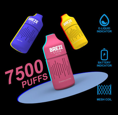 Cuenta de soplos Aproximadamente 7500 vaporizadores desechables precargados con capacidad de batería de 650 mAh