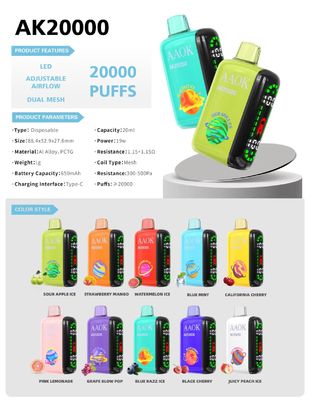 Geek Bar Plus AKKOK 20000puffs Vape Pen desechable con logotipo de impresión en pantalla
