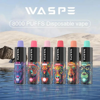 10 sabores 8000Puffs Vape Pen desechable con flujo de aire ajustable y cable de carga tipo C