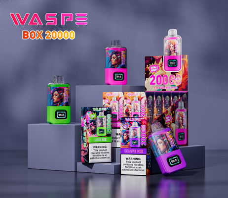 Tipo C Puerto de carga Vapor de gran cantidad 24 ml Jugo 12 sabores de frutas 20000 puffs