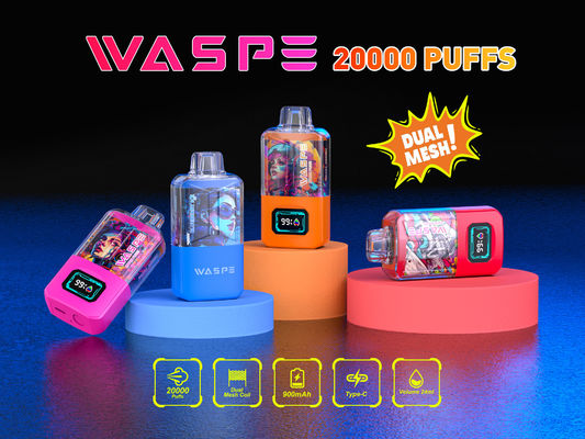 Sus304 Rgb sabor a fruta ligera vape 20000Puffs 650Mah Batería OEM colores
