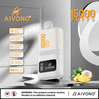 Logotipo personalizable Smart Vape Pen bobina de doble malla recargable de peso ligero 86g ~ 15k Puffs