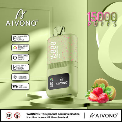 Logotipo personalizable Smart Vape Pen bobina de doble malla recargable de peso ligero 86g ~ 15k Puffs