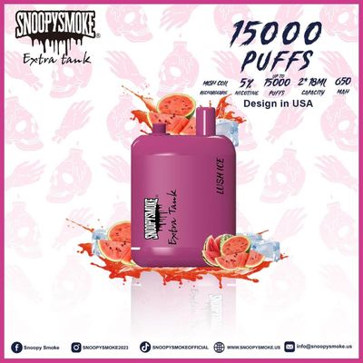 Kit de vapeo de sabor a fruta con doble depósito con batería recargable tipo C - 15000 bocanadas - 18 ml de líquido