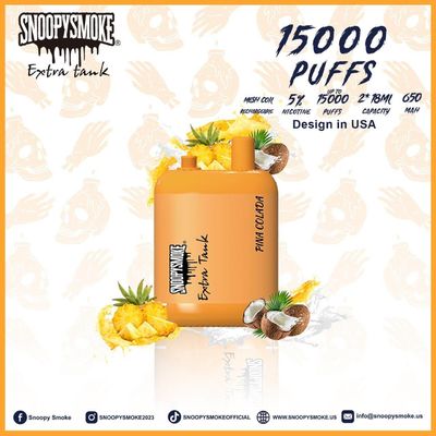 EE.UU. Vape Dual Tank 15000puffs 650mAh Tipo C Batería recargable de 1,2 ohm malla de bobina E Kit de líquido