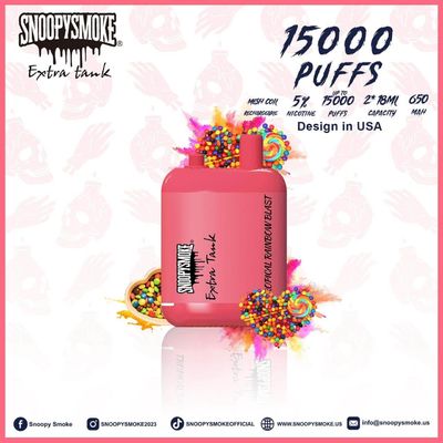EE.UU. Vape Doble Tanque 1,2 ohm malla bobina 15000 fumadores 5% de nicotina de frutas Falvors E Kit de cigarrillos