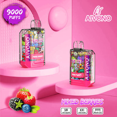 650mAh 0%/2%/3%5% de nicotina precargados Vapor de un solo uso 9000
