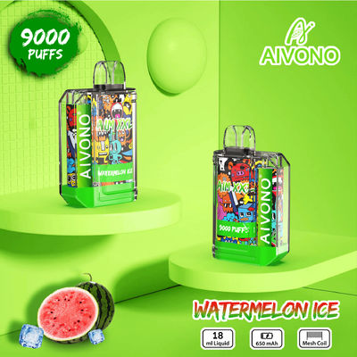 Punta redonda de goteo Precargada Vape Pen desechable 9000 Puffs 650mAh Batería recargable