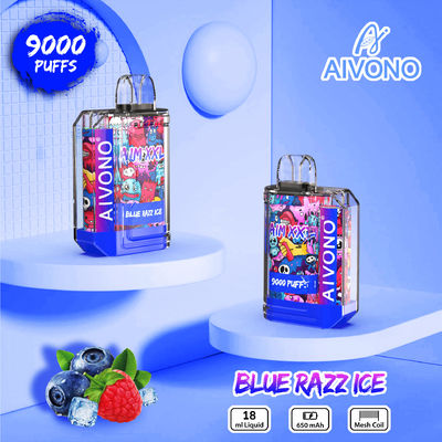 Punta redonda de goteo Precargada Vape Pen desechable 9000 Puffs 650mAh Batería recargable