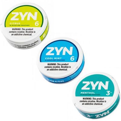 Bolsas de Zyn sin tabaco para la boca sin escupir 10 sabores en diferentes puntos fuertes